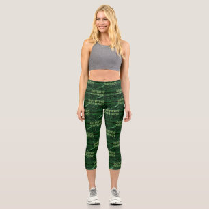 SlipperyJoe's 69 Binärcode lebendiges Grün berechn Capri Leggings