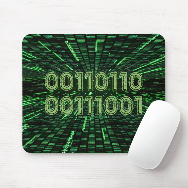 SlipperyJoe's 69 Binärkode, dynamischer grüner Com Mousepad (Mit Mouse)