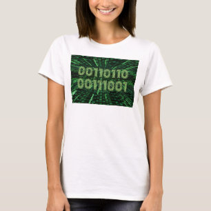 SlipperyJoe's 69 Binärkode, dynamischer grüner Com T-Shirt