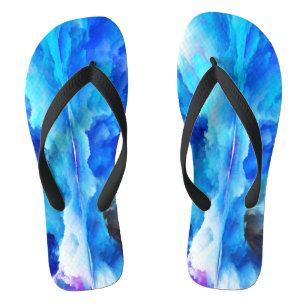 SlipperyJoe's abstrakte Wolkengemälde farbenfrohe  Flip Flops