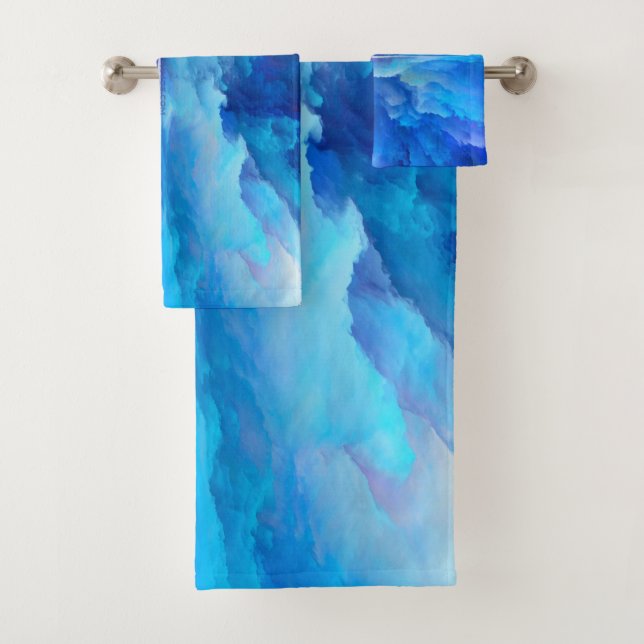 SlipperyJoe's abstraktes Cloud-Kunstwerk, farbenfr Badhandtuch Set (Insitu)