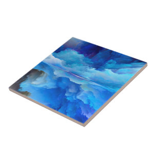 SlipperyJoe's abstraktes Cloud-Kunstwerk, farbenfr Fliese