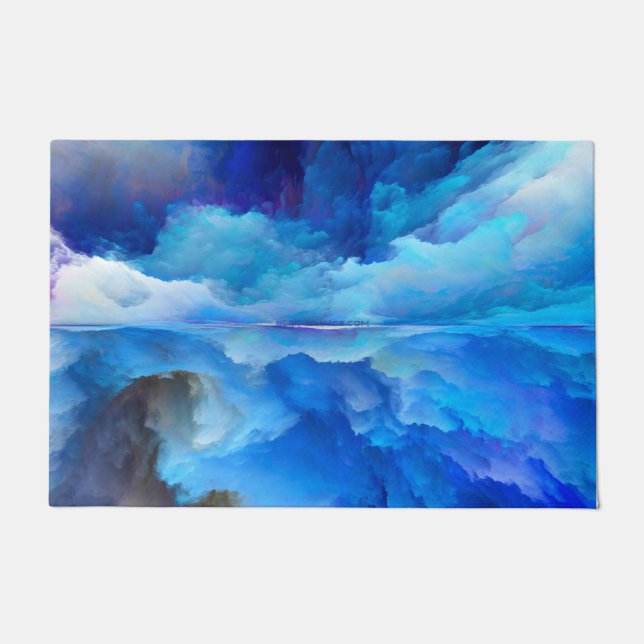SlipperyJoe's abstraktes Cloud-Kunstwerk, farbenfr Fußmatte (Vorderseite)
