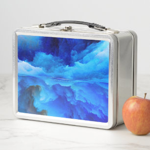SlipperyJoe's abstraktes Cloud-Kunstwerk, farbenfr Metall Brotdose
