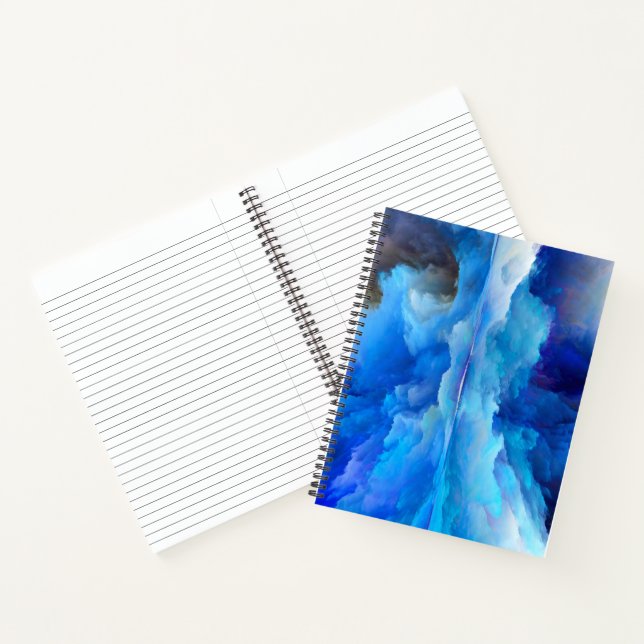 SlipperyJoe's abstraktes Cloud-Kunstwerk, farbenfr Notizbuch (Innenseite)
