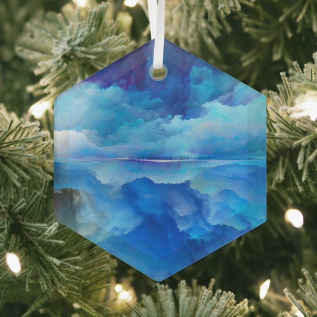 SlipperyJoe's abstraktes Cloud-Kunstwerk, farbenfr Ornament Aus Glas (Insitu)