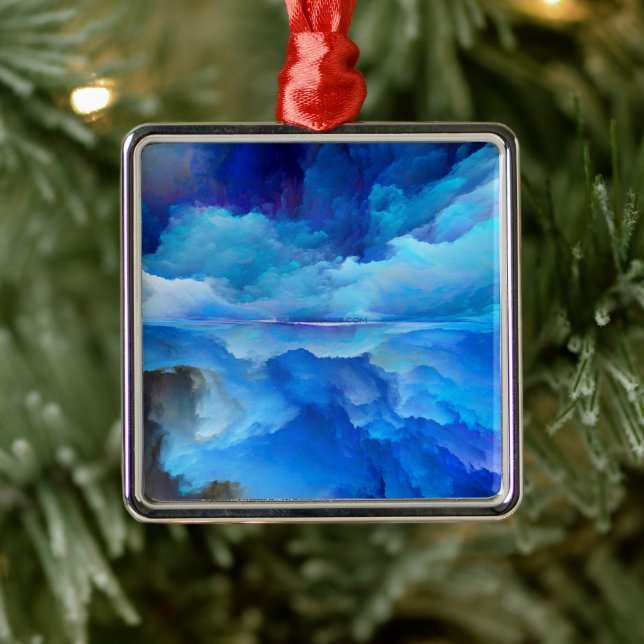SlipperyJoe's abstraktes Cloud-Kunstwerk, farbenfr Ornament Aus Metall (Baum)