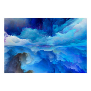 SlipperyJoe's abstraktes Cloud-Kunstwerk, farbenfr Poster