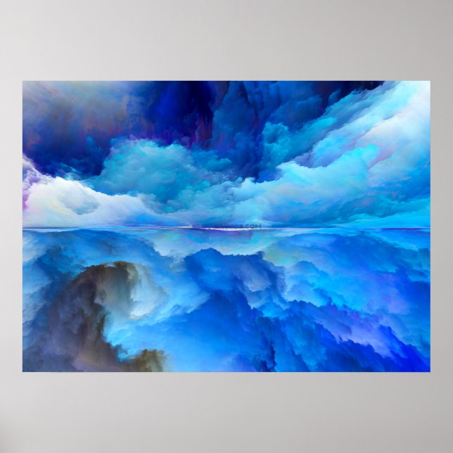 SlipperyJoe's abstraktes Cloud-Kunstwerk, farbenfr Poster (Vorne)
