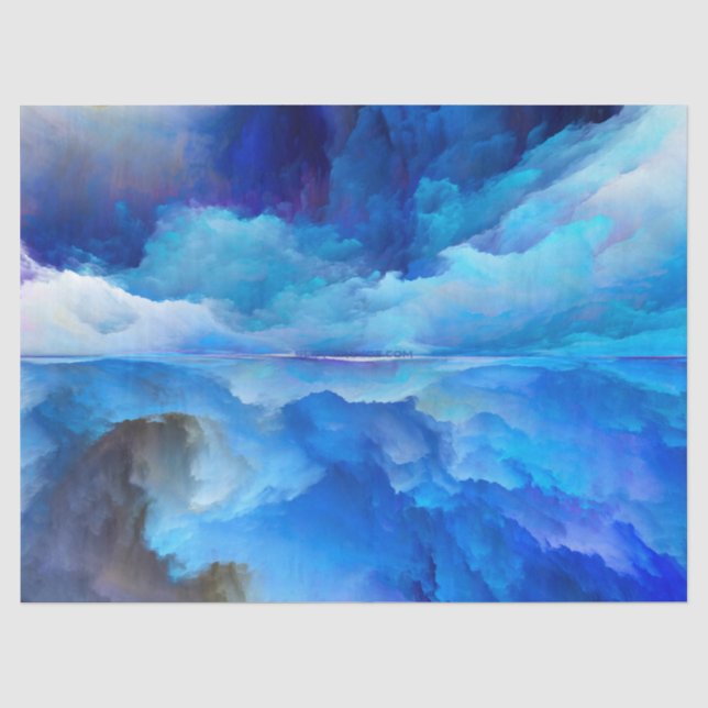 SlipperyJoe's abstraktes Cloud-Kunstwerk, farbenfr Seidenpapier (Vorderseite)