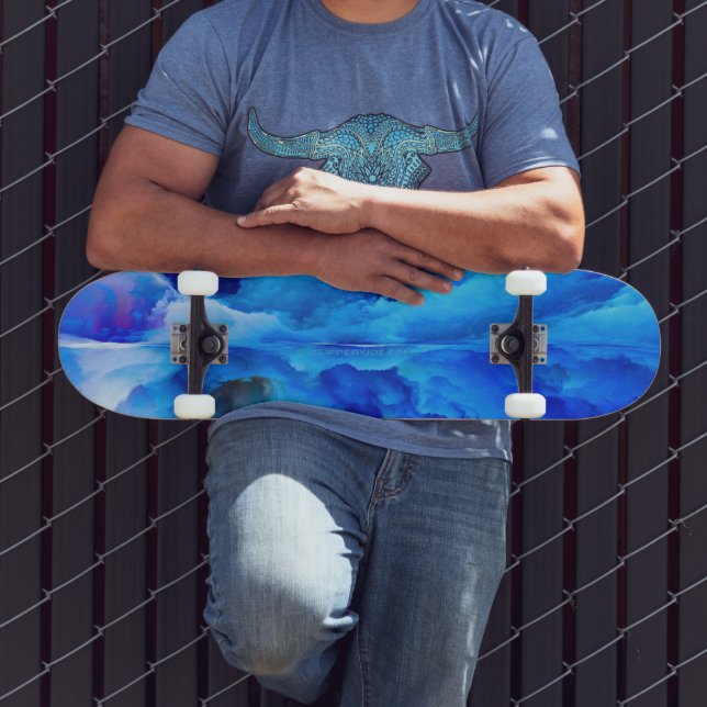 SlipperyJoe's abstraktes Cloud-Kunstwerk, farbenfr Skateboard (Außenbereich 3)
