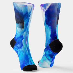 SlipperyJoe's abstraktes Cloud-Kunstwerk, farbenfr Socken