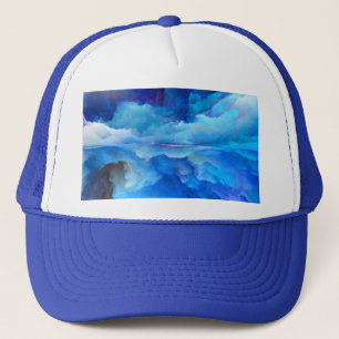 SlipperyJoe's abstraktes Cloud-Kunstwerk, farbenfr Truckerkappe