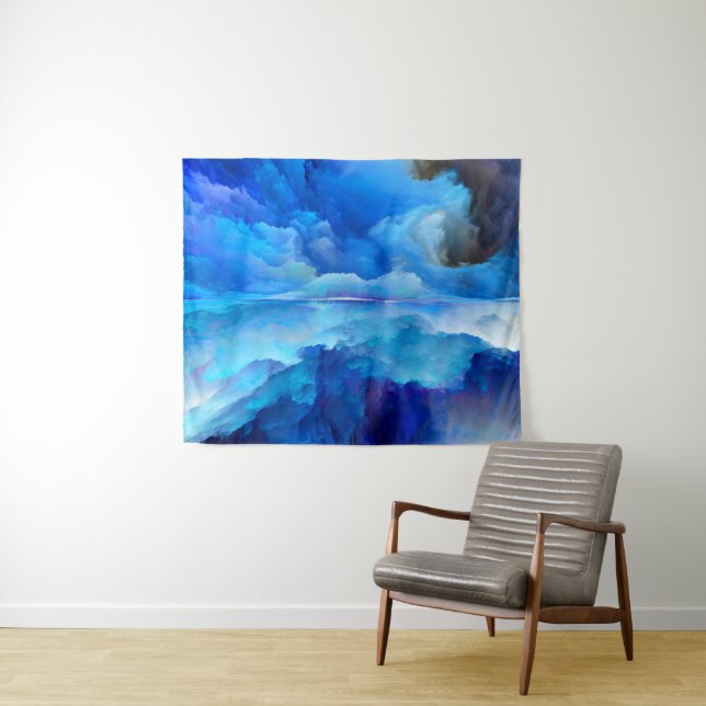 SlipperyJoe's abstraktes Cloud-Kunstwerk, farbenfr Wandteppich (Beispiel (Horizontal))