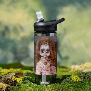 SlipperyJoe's antike gruselige Porzellanpuppe Trinkflasche