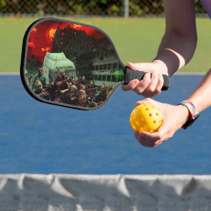 SlipperyJoe's apokalyptische Halloween-Szene große Pickleball Schläger