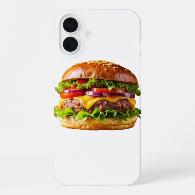 SlipperyJoe's appetitlicher Cheeseburger knusprig  iPhone 16 Plus Hülle (Rückseite)