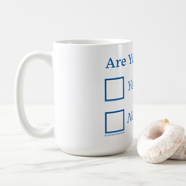 SlipperyJoe's Are You Betrunken hammered Karo Boxe Kaffeetasse (Mit Donut)