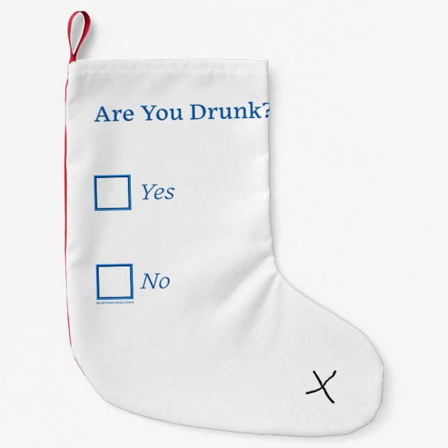 SlipperyJoe's Are You Betrunken hammered Karo Boxe Kleiner Weihnachtsstrumpf (Vorderseite)