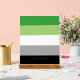 SlipperyJoe's Aromtic Pride Flag Gay Geschenke LGB Acrylschild