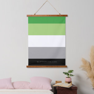 SlipperyJoe's Aromtic Pride Flag Gay Geschenke LGB Wandteppich Mit Holzrahmen