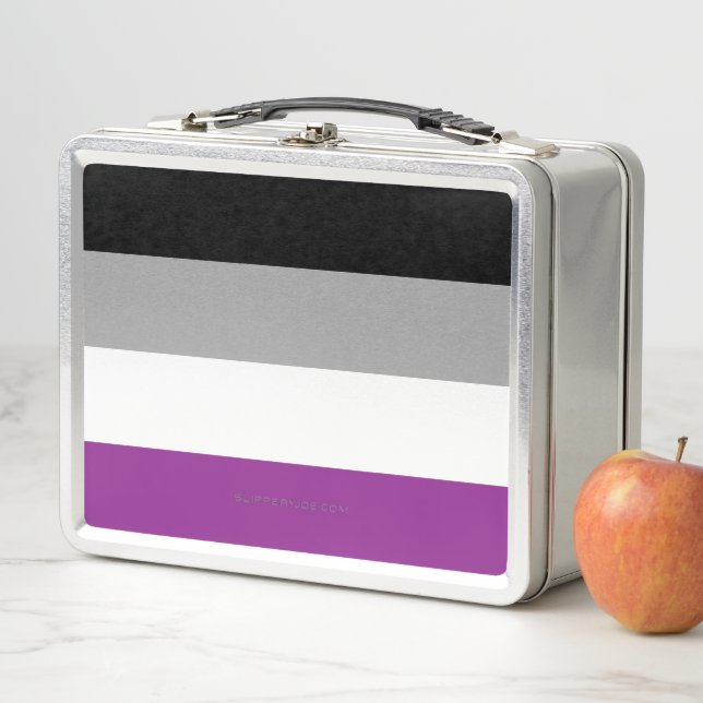 SlipperyJoe's asexual pride flag emphasizing inclu Metall Brotdose (Beispiel)
