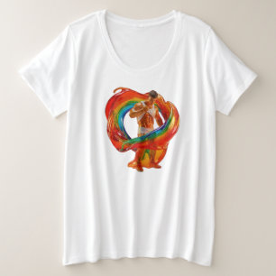 SlipperyJoe's auffallende moderne Pride-themed mas Große Größe T-Shirt