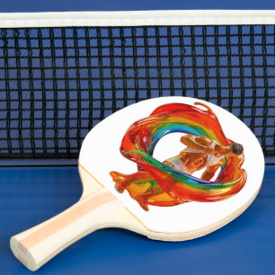 SlipperyJoe's auffallende moderne Pride-themed mas Tischtennis Schläger