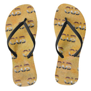 SlipperyJoe's Bärenbär Orangenbraun pro Flip Flops