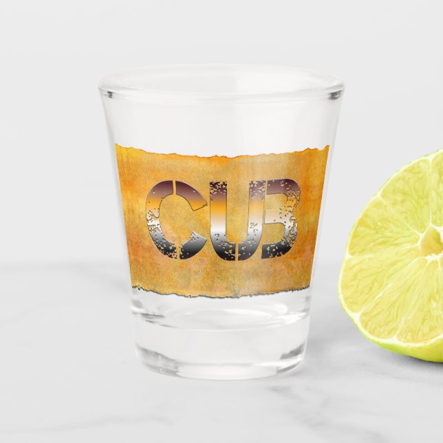 SlipperyJoe's Bärenbär Orangenbraun pro Schnapsglas (Vorderseite)