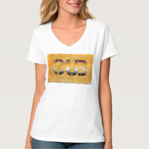 SlipperyJoe's Bärenbär Worte goldbraun-weiß T-Shirt