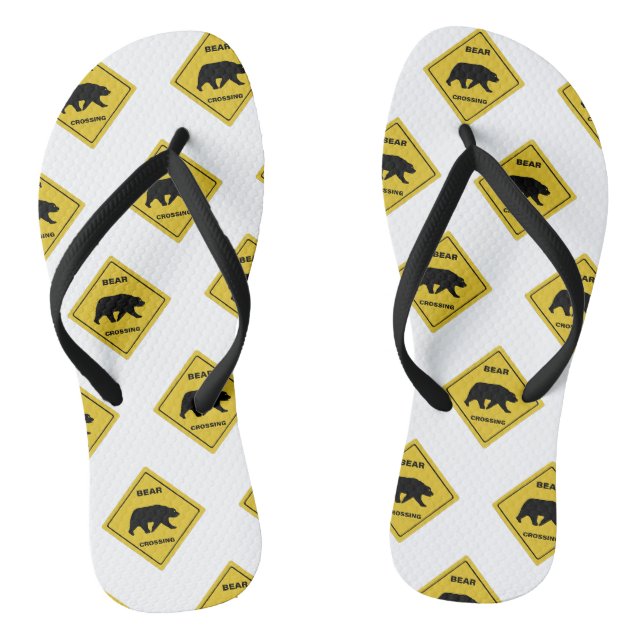 SlipperyJoe's Bärenkreuzschild trägt Silhouette w Flip Flops (Fußbett)