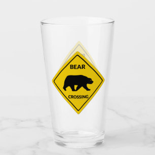 SlipperyJoe's Bärenkreuzschild trägt Silhouette w Glas