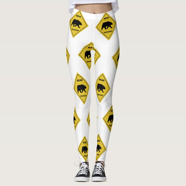 SlipperyJoe's Bärenkreuzschild trägt Silhouette w Leggings (Vorderseite)