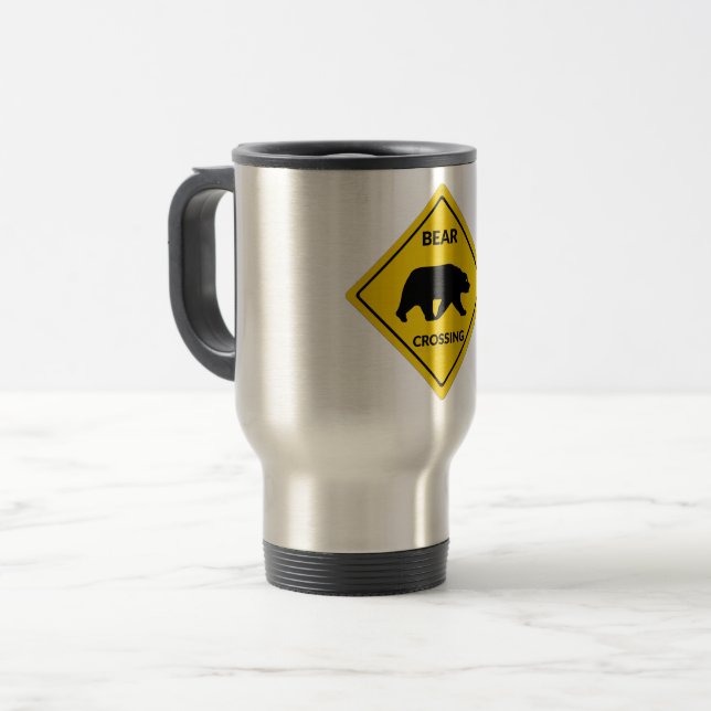 SlipperyJoe's Bärenkreuzschild trägt Silhouette w Reisebecher (Vorderseite Links)