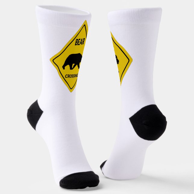 SlipperyJoe's Bärenkreuzschild trägt Silhouette w Socken (Gewinkelt)