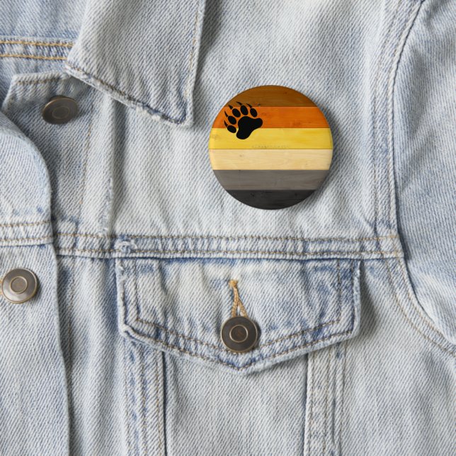 SlipperyJoe's Bärenpride-Fahne Holzbodenstruktur Button (Beispiel)