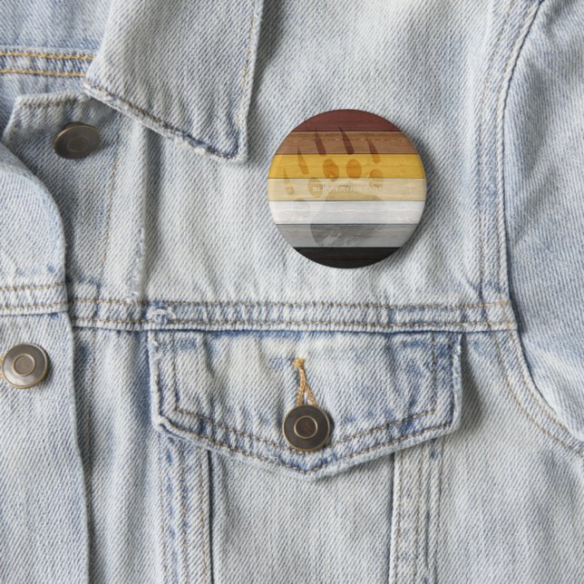 SlipperyJoe's Bärenpride-Fahne Holzbodenstruktur Button (Beispiel)