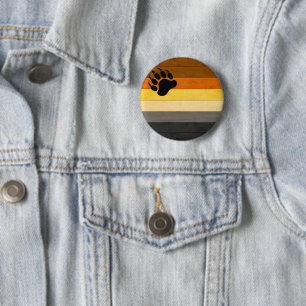 SlipperyJoe's Bärenpride-Fahne Holzbodenstruktur Button