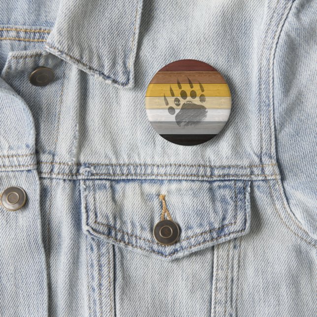 SlipperyJoe's Bärenpride-Fahne Holzbodenstruktur Button (Beispiel)