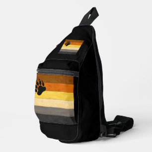 SlipperyJoe's Bärenpride-Fahne Holzbodenstruktur Crossbody Bag