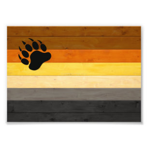 SlipperyJoe's Bärenpride-Fahne Holzbodenstruktur Fotodruck