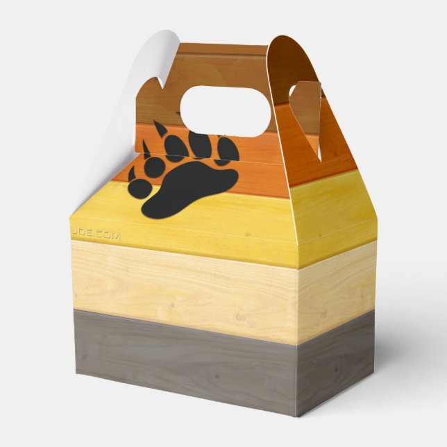 SlipperyJoe's Bärenpride-Fahne Holzbodenstruktur Geschenkschachtel (Vorderseite)