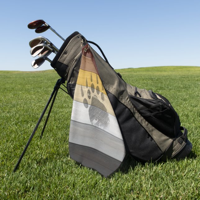 SlipperyJoe's Bärenpride-Fahne Holzbodenstruktur Golfhandtuch (Gras)