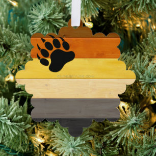 SlipperyJoe's Bärenpride-Fahne Holzbodenstruktur Ornament Karte