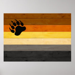 SlipperyJoe's Bärenpride-Fahne Holzbodenstruktur Poster
