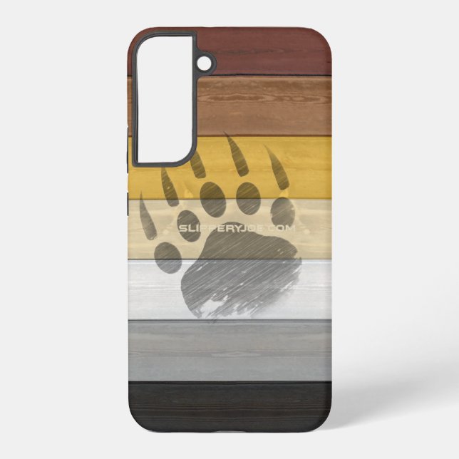 SlipperyJoe's Bärenpride-Fahne Holzbodenstruktur Samsung Galaxy Hülle (Rückseite)