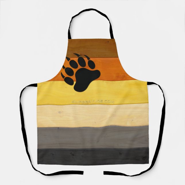 SlipperyJoe's Bärenpride-Fahne Holzbodenstruktur Schürze (Vorderseite)