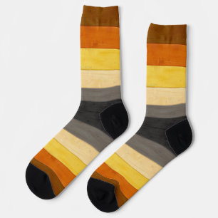 SlipperyJoe's Bärenpride-Fahne Holzbodenstruktur Socken