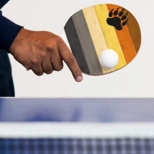 SlipperyJoe's Bärenpride-Fahne Holzbodenstruktur Tischtennis Schläger